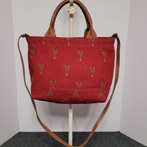 Accessories Unlimited Palm Trees Leather Handled Bag